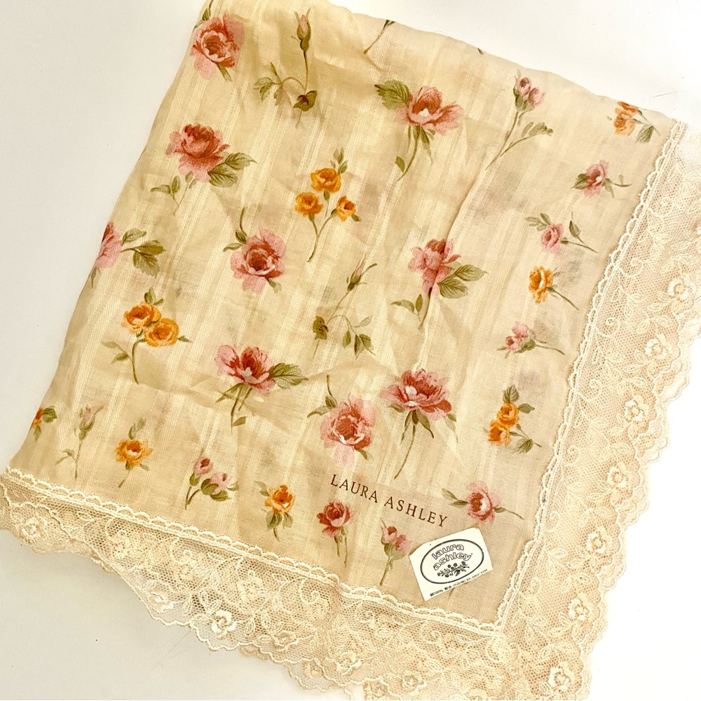 -sold- Vintage 90s Laura Ashley Floral Printed Scarf